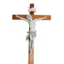 Crucifixo de Parede em Madeira e Cristo em Mármore - 80 cm