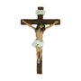 Crucifixo de Parede em Resina Cruz com Textura de Madeira 27 cm