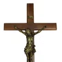 Crucifixo de Parede Madeira Cristo em Bronze - 53 cm x 30 cm