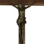 Crucifixo de Parede Madeira Cristo em Bronze - 53 cm x 30 cm