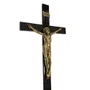Crucifixo de Parede Madeira Escura Cristo em Bronze - 62 cm x 33 cm