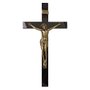 Crucifixo de Parede Madeira Escura Cristo em Bronze - 62 cm x 33 cm