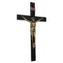 Crucifixo de Parede Madeira Escura Cristo em Bronze - 62 cm x 33 cm