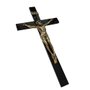 Crucifixo de Parede Madeira Escura Cristo em Bronze - 62 cm x 33 cm