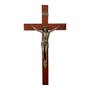 Crucifixo de Parede Madeira Marrom e Cristo em Bronze - 62 Cm X 33 Cm
