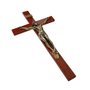 Crucifixo de Parede Madeira Marrom e Cristo em Bronze - 62 Cm X 33 Cm