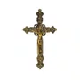 Crucifixo de Parede Metal Ouro Velho
