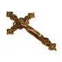 Crucifixo de Parede em Metal Ouro Velho - 24 cm 