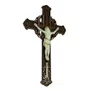 Crucifixo de Parede Plástico Ouro Velho e Cristo Luminoso - 29 cm x 17 cm
