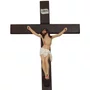Crucifixo de Parede em Madeira Cristo em Resina - 45 cm x 26 cm