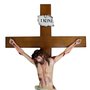 Crucifixo de Parede em Madeira com Cristo em Resina - 130 cm X 65 cm