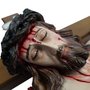 Crucifixo de Parede em Madeira com Cristo em Resina - 130 cm X 65 cm