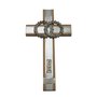  Crucifixo Matrimônio Dourado e Prata Madeira Marfim