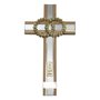  Crucifixo Matrimônio Dourado e Prata Madeira Marfim