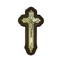 Crucifixo Metal Madeira strass 25 cm