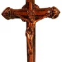 Crucifixo de Mesa em Metal Bronze - 17 cm 