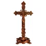 Crucifixo de Mesa em Metal Bronze - 29 cm 