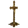 Crucifixo de Mesa em Metal Ouro Velho - 29 cm 