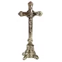 Crucifixo de Mesa em Metal Prata - 17 cm 