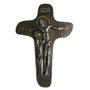 Crucifixo Metal Parede Prata Velha - 20 cm x 14 cm