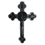 Crucifixo Metal Parede São Bento Prata Velha - 21 cm x 13 cm