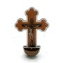 Crucifixo Pia Agua Benta em Mdf Branco - 20cm