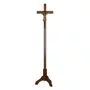 Crucifixo Processional de Madeira Cristo em Mármore com Pintura Bronze - 2,20 Mt