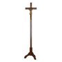 Crucifixo Processional de Madeira Cristo em Mármore com Pintura Bronze - 2,20 Mt