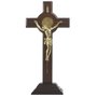 Crucifixo de Mesa  São Bento em Madeira com Dourado - 38cm