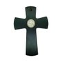 Crucifixo Sao Bento Prata Madeira Preta 19 Cm