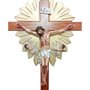 Crucifixo Senhor do Bonfim de Madeira e Resina Nacional com Pedestal - 2,17 m
