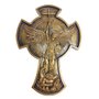 Cruz de São Miguel Arcanjo em Mármore Pintura Bronze - 23 cm