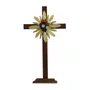 Cruz de Madeira Parede e Mesa Resplendor do Castíssimo Coração de José - 62 Cm X 34 Cm