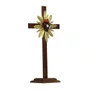 Cruz de Madeira Parede e Mesa Resplendor do Castíssimo Coração de José - 62 Cm X 34 Cm