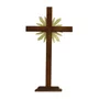 Cruz de Madeira Parede e Mesa Resplendor do Castíssimo Coração de José - 62 Cm X 34 Cm