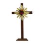 Cruz de Madeira Parede e Mesa Resplendor do Imaculado Coração de Maria - 62 Cm X 34 Cm