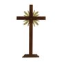 Cruz de Madeira Parede e Mesa Resplendor do Imaculado Coração de Maria - 62 Cm X 34 Cm
