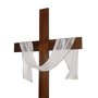 Cruz de Madeira Vestes de Jesus Resinado - 213 cm x 92 cm