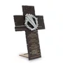 Cruz de Mesa Cravos em Mármore Semana Santa Marrom - 26 cm
