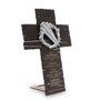Cruz de Mesa Cravos em Mármore Semana Santa Marrom - 26 cm
