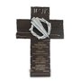 Cruz de Mesa Cravos em Mármore Semana Santa Marrom - 26 cm