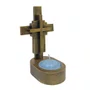 Cruz de Mesa de Mármore com Pintura em Bronze e Vela Rechô  - 11 cm