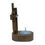 Cruz de Mesa de Mármore com Pintura em Bronze e Vela Rechô  - 11 cm