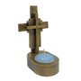 Cruz de Mesa de Mármore com Pintura em Bronze e Vela Rechô  - 11 cm