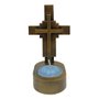 Cruz de Mesa de Mármore com Pintura em Bronze e Vela Rechô  - 11 cm