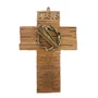 Cruz de Parede Cravos em Mármore com Pintura Bronze Semana Santa - 26 cm