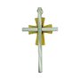 Cruz Face de Cristo Dourado e Prata metal 16 cm