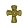 Cruz Face de Cristo Dourado e Prata metal 16 cm