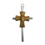 Cruz Face de Cristo Dourado e Prata metal 16 cm