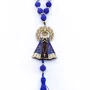 Dezena Carro de Nossa Senhora Aparecida Azul Strass - 8 mm